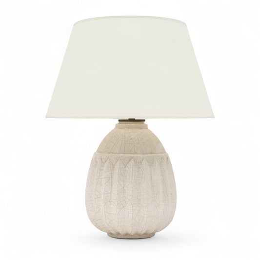 White Crackle Glaze Table Lamp