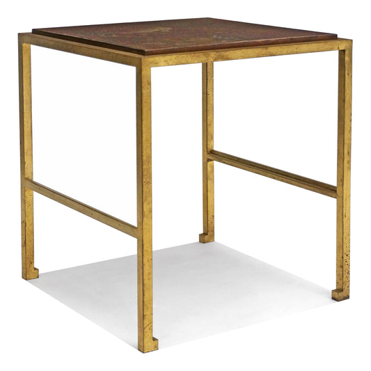 Gilt Iron Side Table with Chinoiserie Motif
