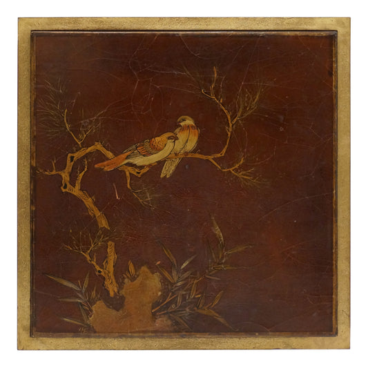 Gilt Iron Side Table with Chinoiserie Motif
