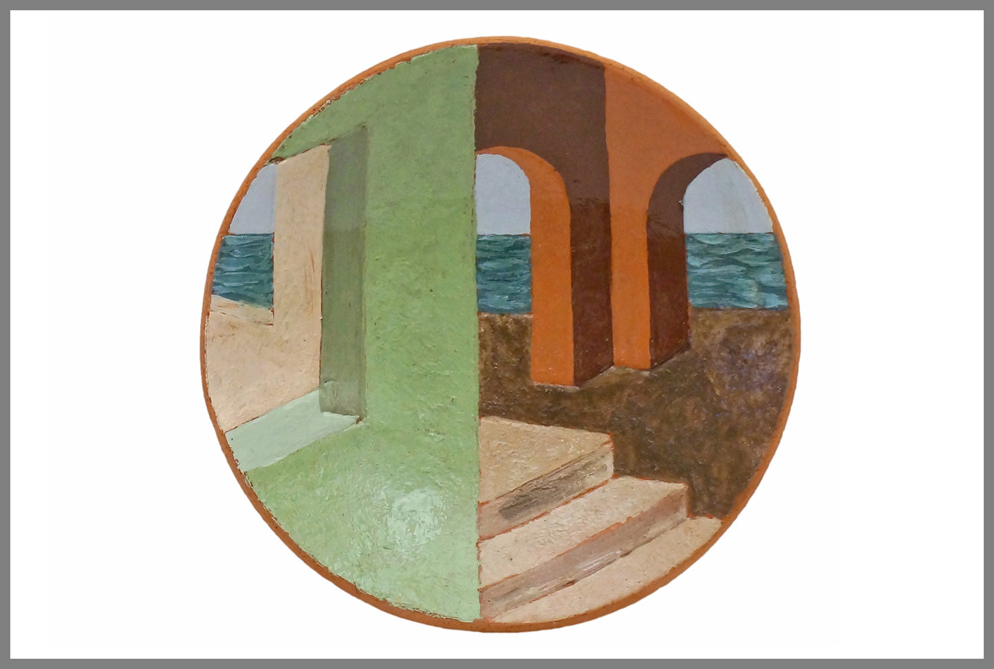 Scenic Terra Cotta Plate