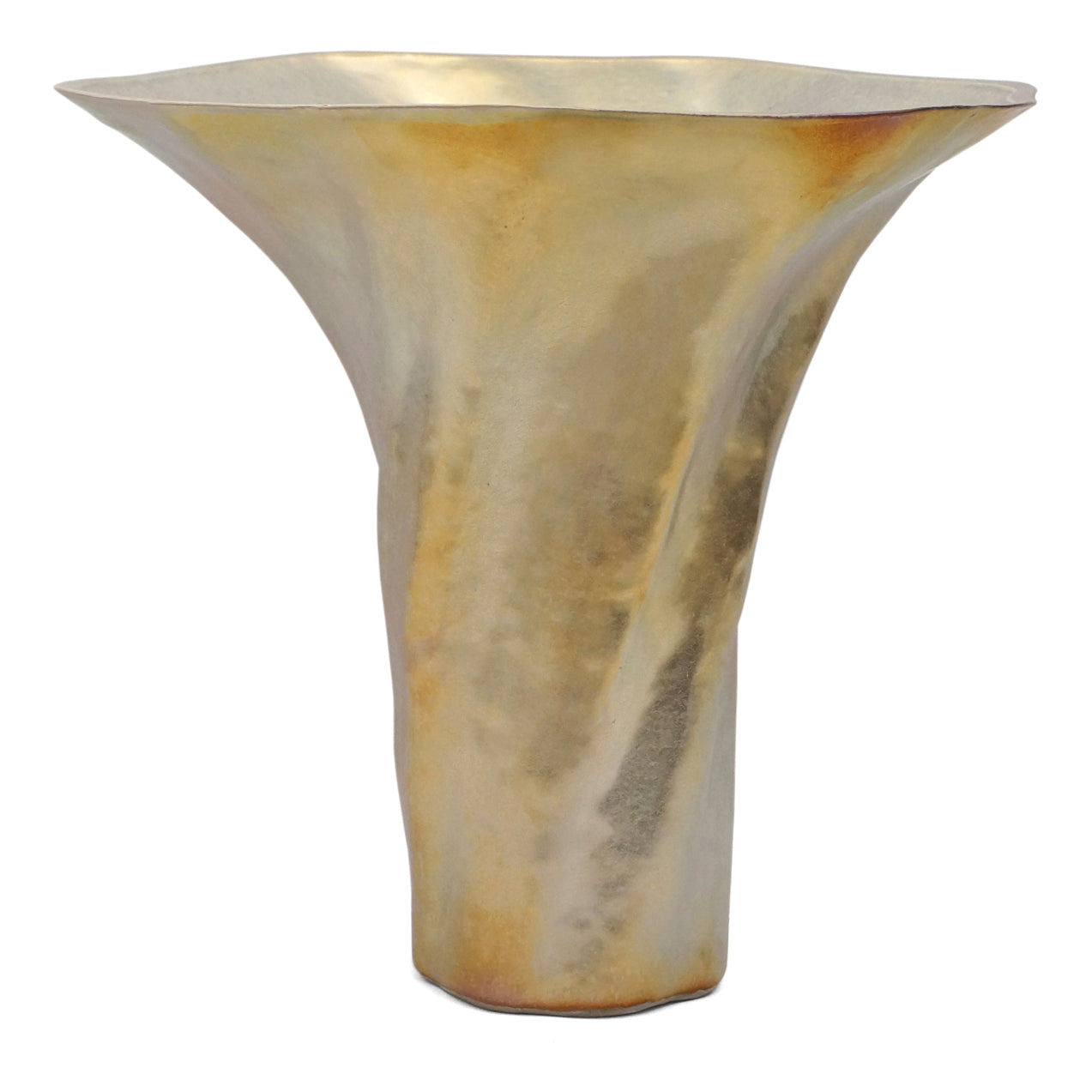 Tall Flared Matte Gold Vase