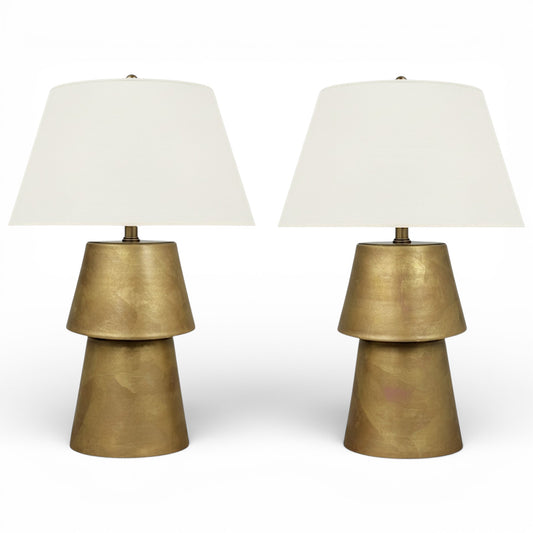 Pair of Gold Ceramic Table Lamps