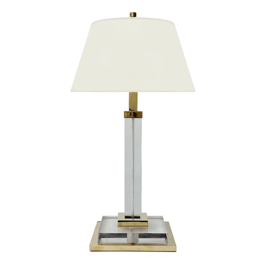 Italian Lucite and Brass Column Lamp