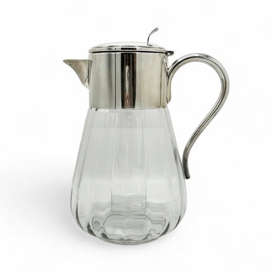 Vintage Silver Plate and Glass Pitcher