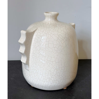 French White Crackle Glazed Vase