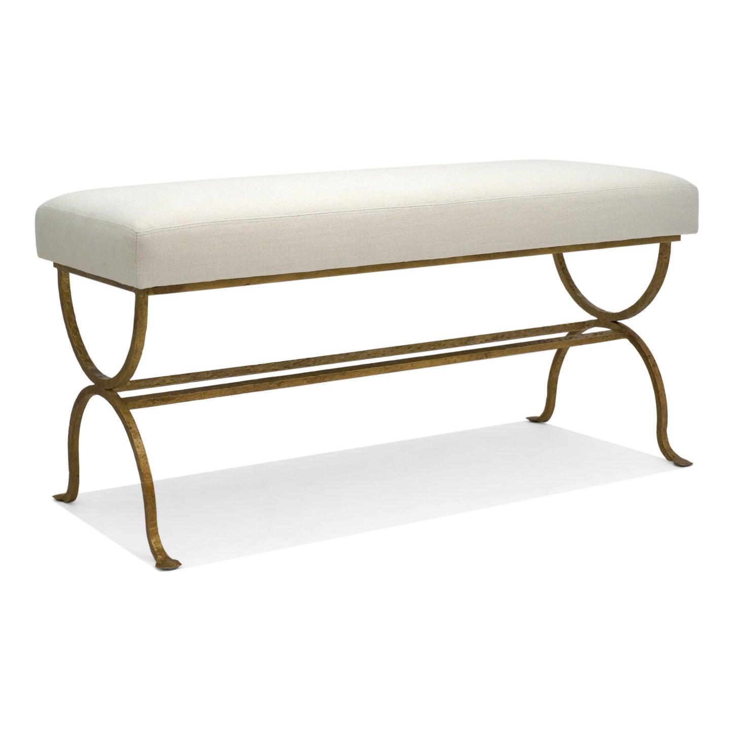 Vintage Gilt Iron Bench