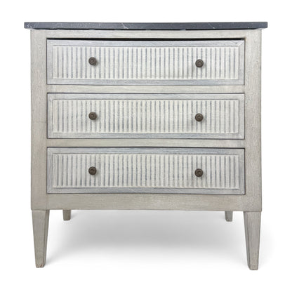 Light Gray Commode with Black Marble Top