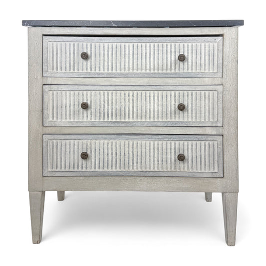 Light Gray Commode with Black Marble Top