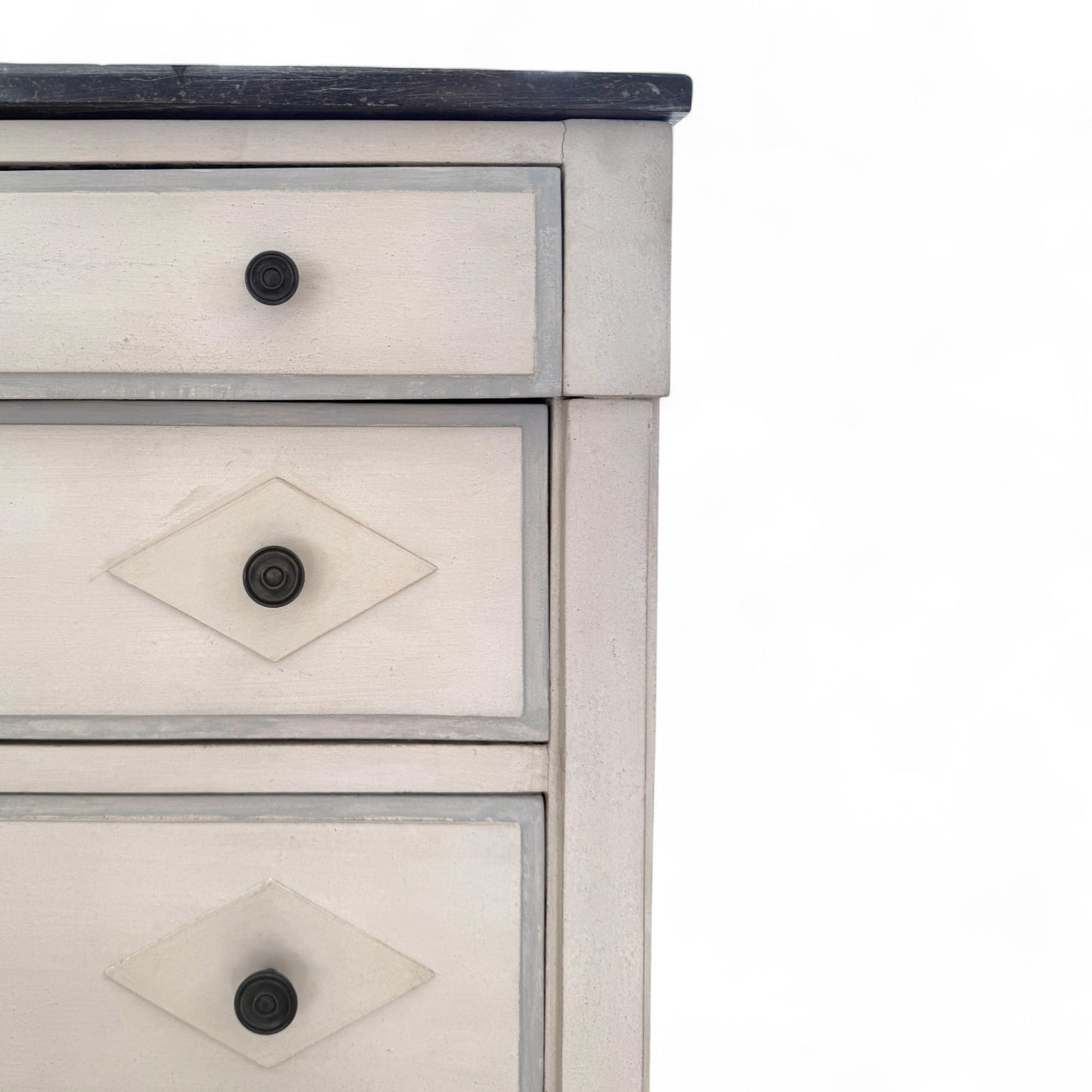 White Painted Commode with Belgian Bluestone Top