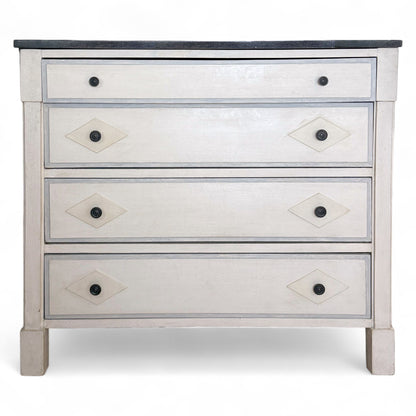 White Painted Commode with Belgian Bluestone Top