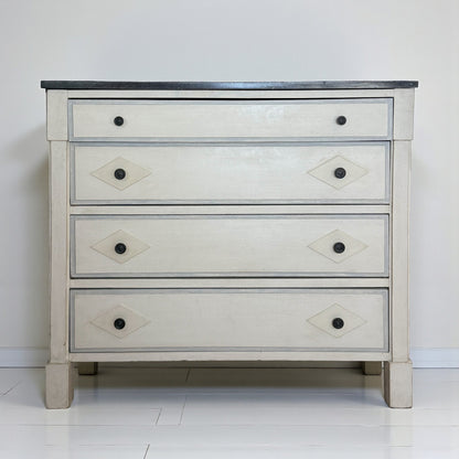 White Painted Commode with Belgian Bluestone Top
