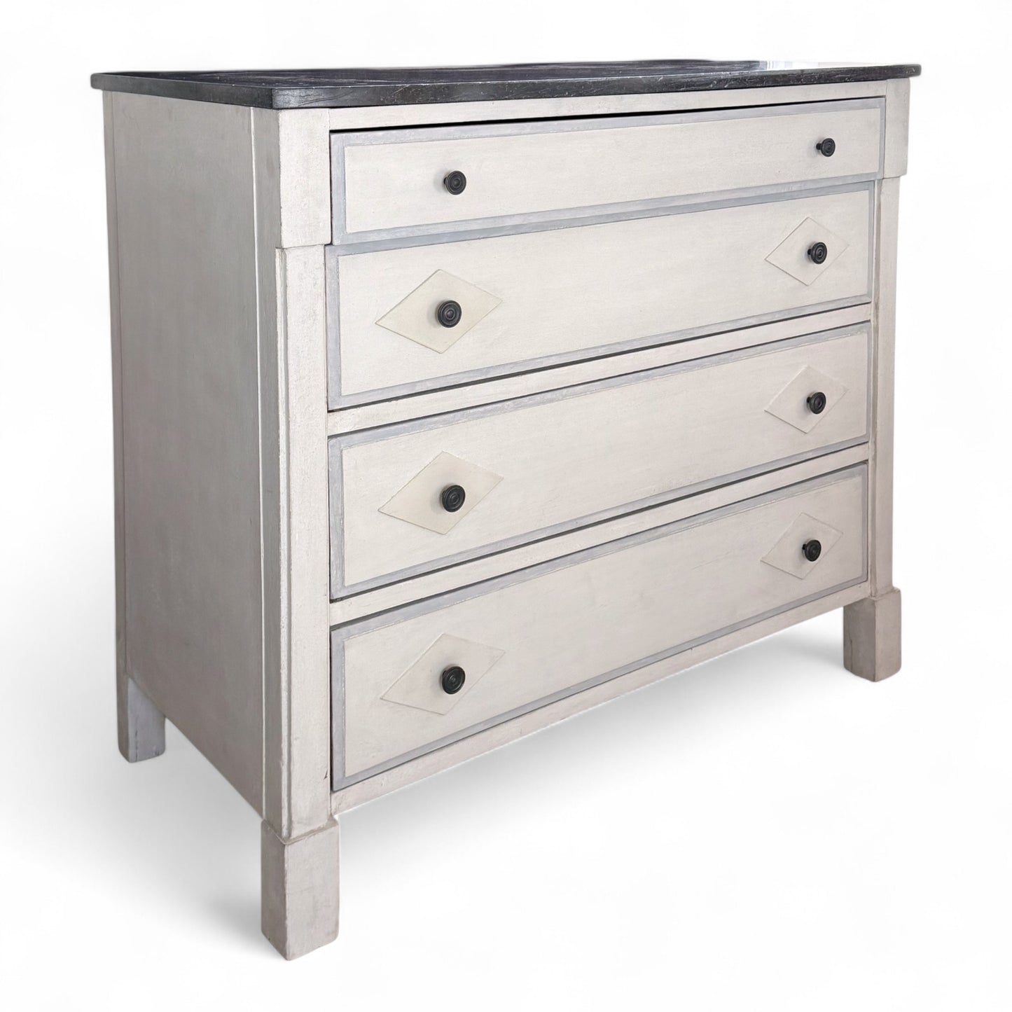 White Painted Commode with Belgian Bluestone Top