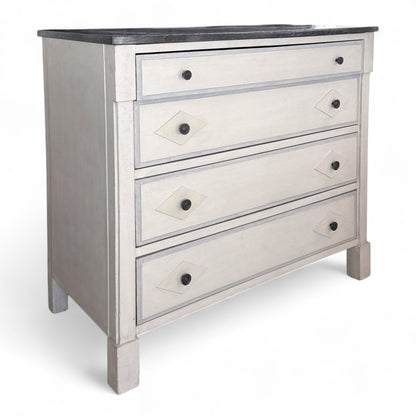 White Painted Commode with Belgian Bluestone Top