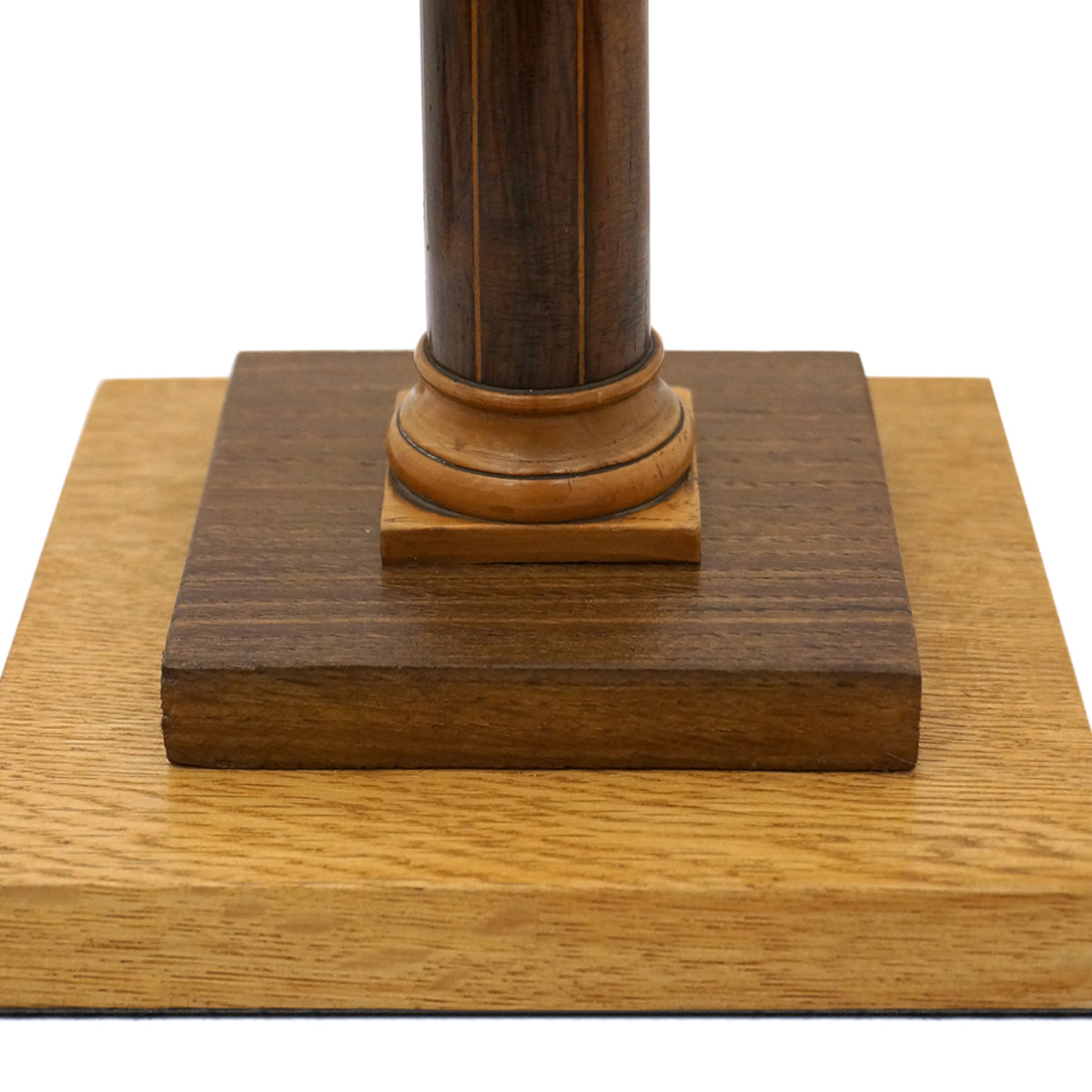 Pair of Multi-Wood Candlestick Lamps