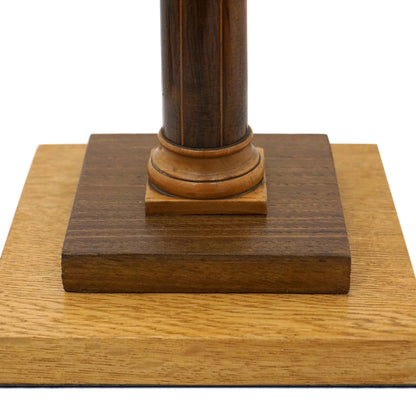 Pair of Multi-Wood Candlestick Lamps