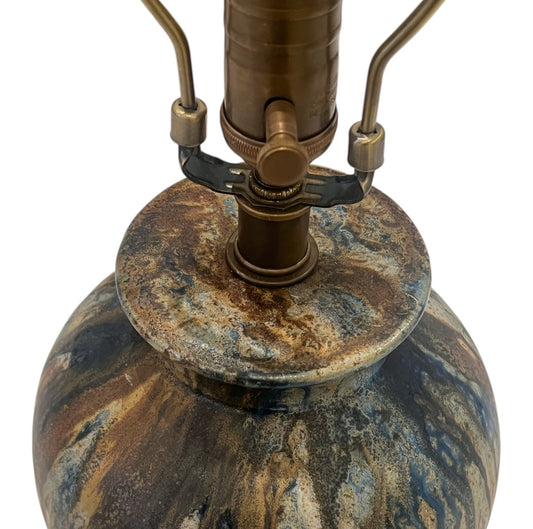 Drip Glazed Ceramica Table Lamp by Roger Guerin