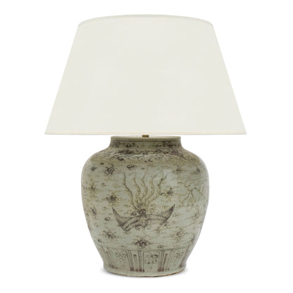 Antique Asian Motif Ceramic Table Lamp