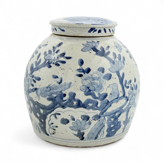 Vintage Chinese Blue and White Ginger Jar