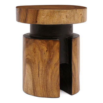 Circular Suar Wood Side Table