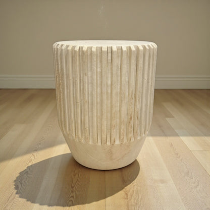 Bleached Ribbed Suar Wood Table