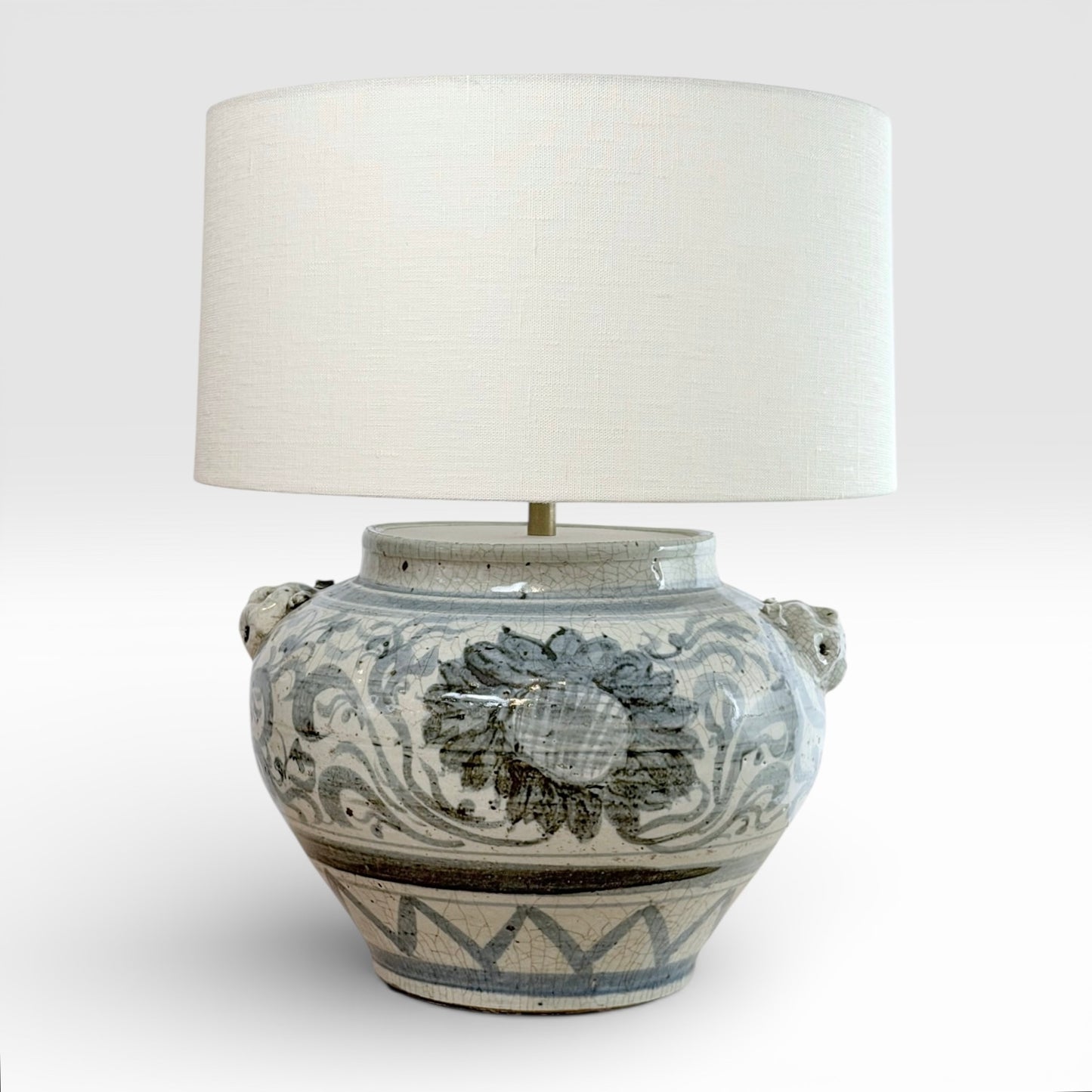 Blue and White Crackle Glazed Table Lamp