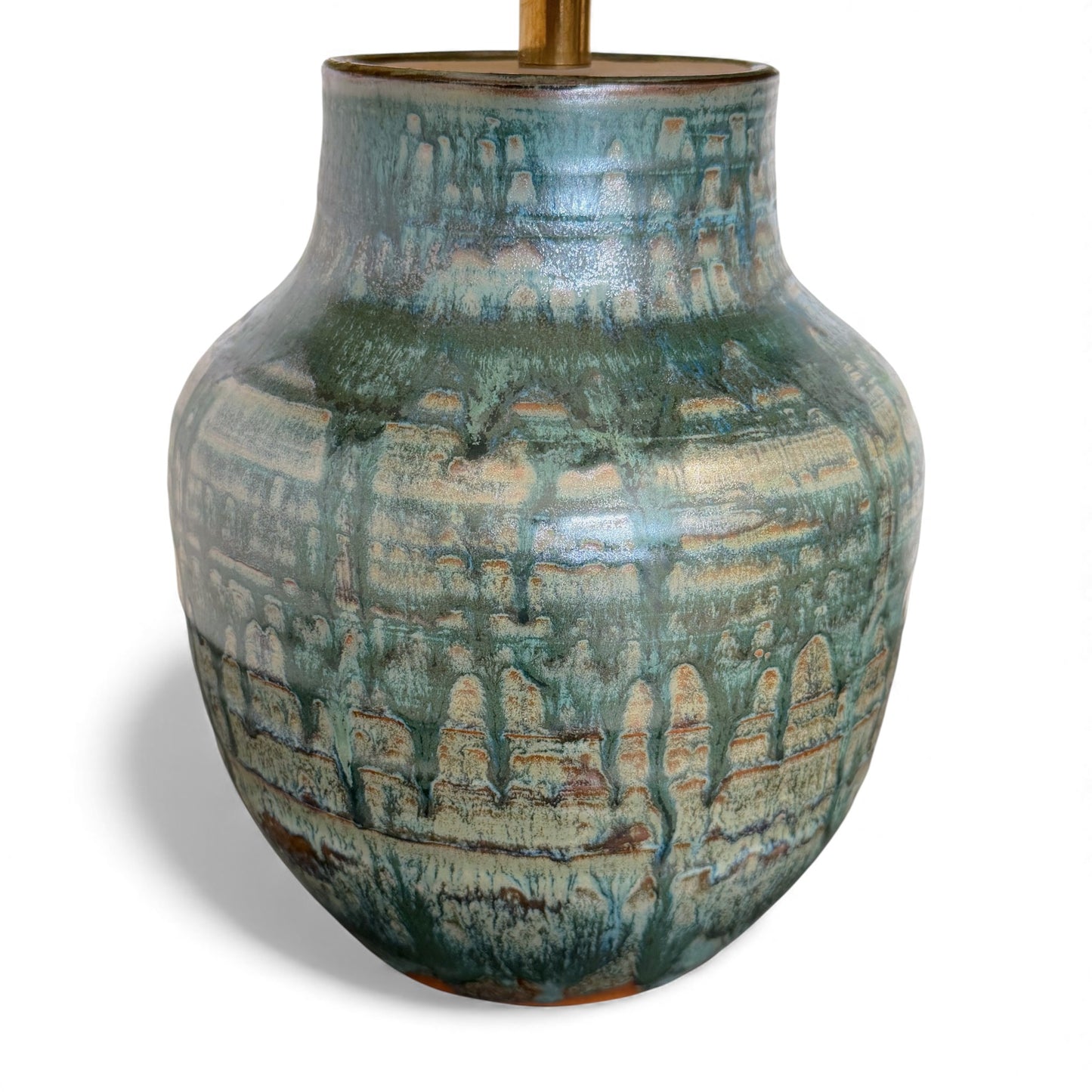 Green Drip Glazed Table Lamp