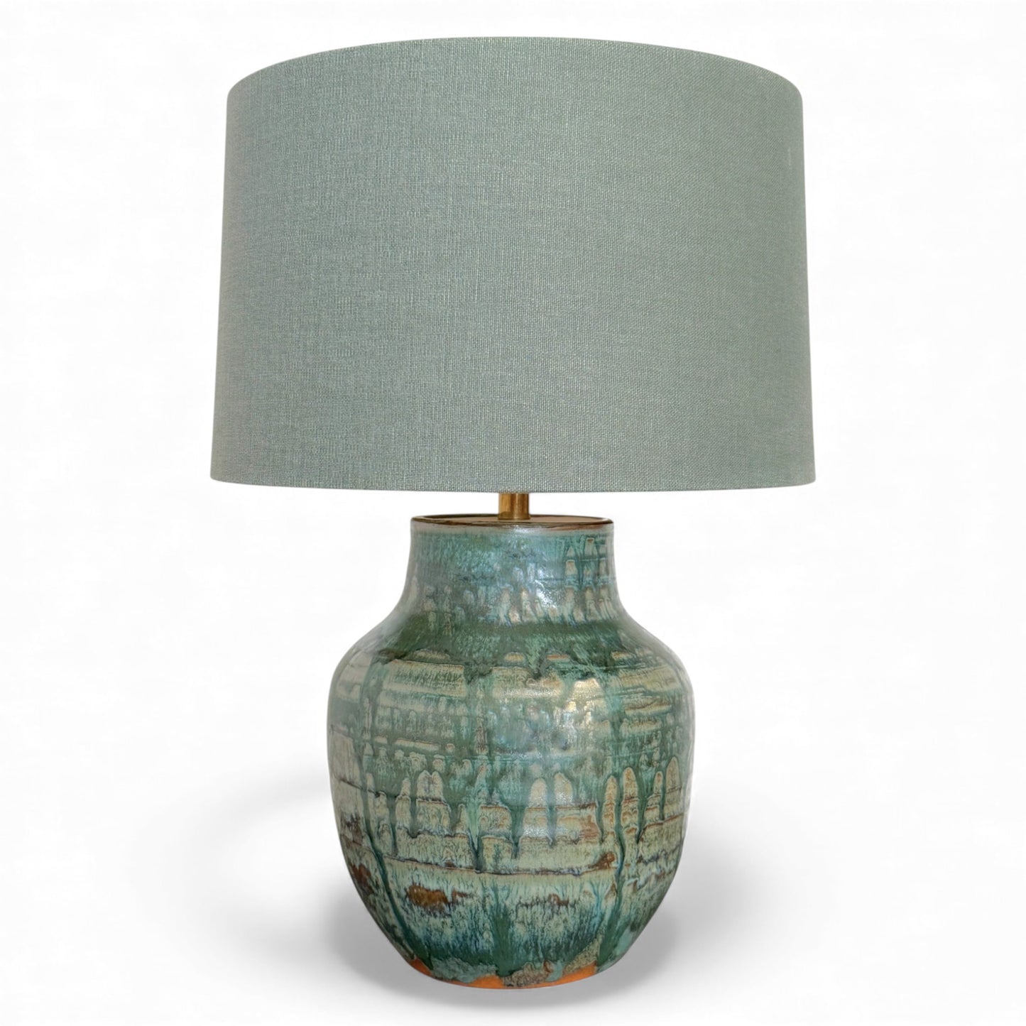 Green Drip Glazed Table Lamp