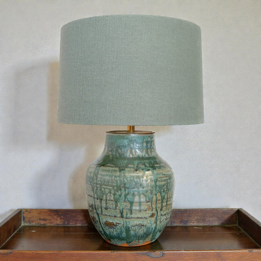 Green Drip Glazed Table Lamp