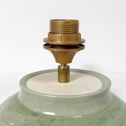 Pair of Light Green Chinoisrie Stoneware Lamps