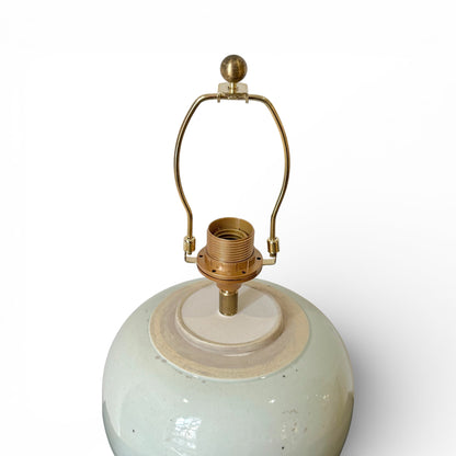 Pair of Celadon Stoneware Table Lamps