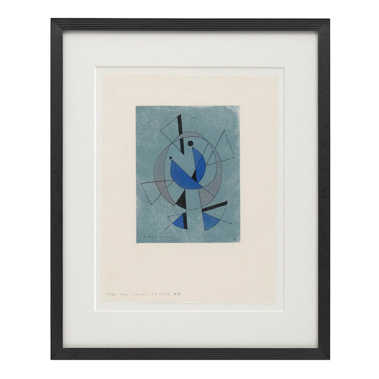 Framed Abstract Engraving by Jorj Morin