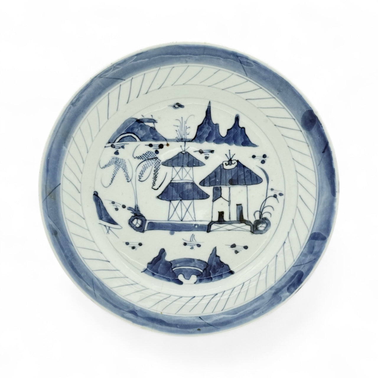 Blue and White Canton Ware Plate