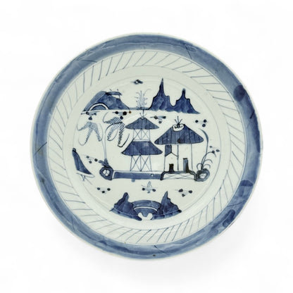 Blue and White Canton Ware Plate