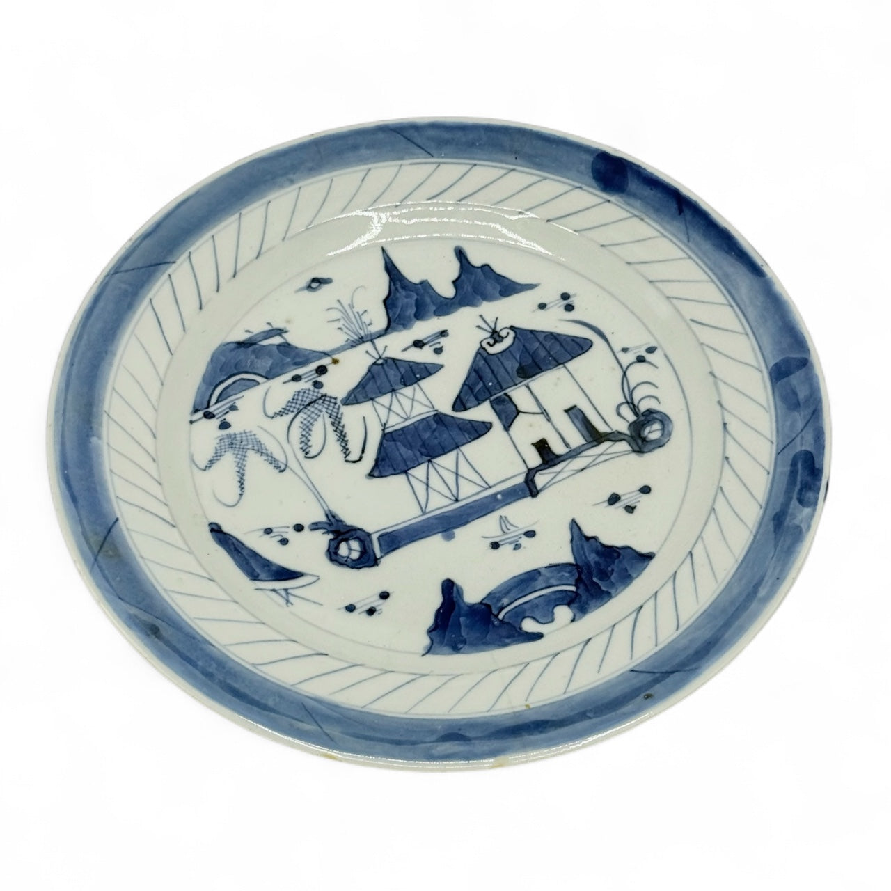 Blue and White Canton Ware Plate