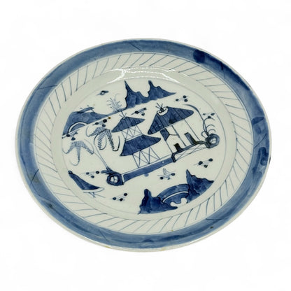 Blue and White Canton Ware Plate