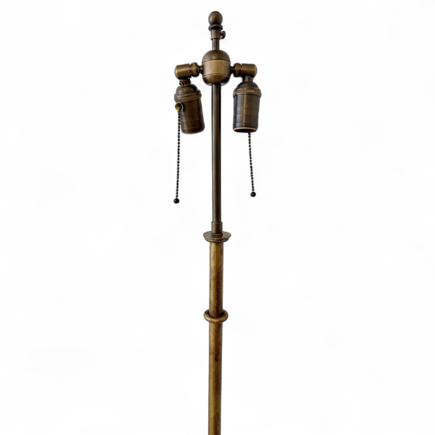 Gilt Iron Standing Lamp on Stylized Base