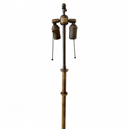 Gilt Iron Standing Lamp on Stylized Base