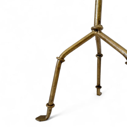 Gilt Iron Standing Lamp on Stylized Base