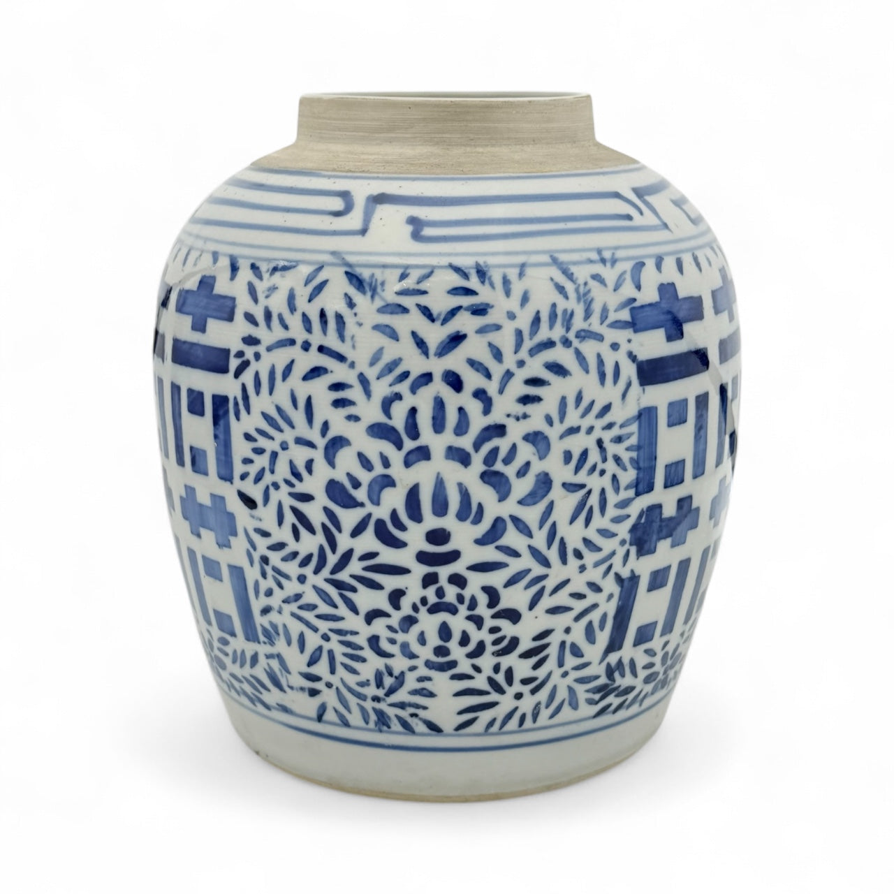 Vintage Chinese Blue and White Ginger Jar