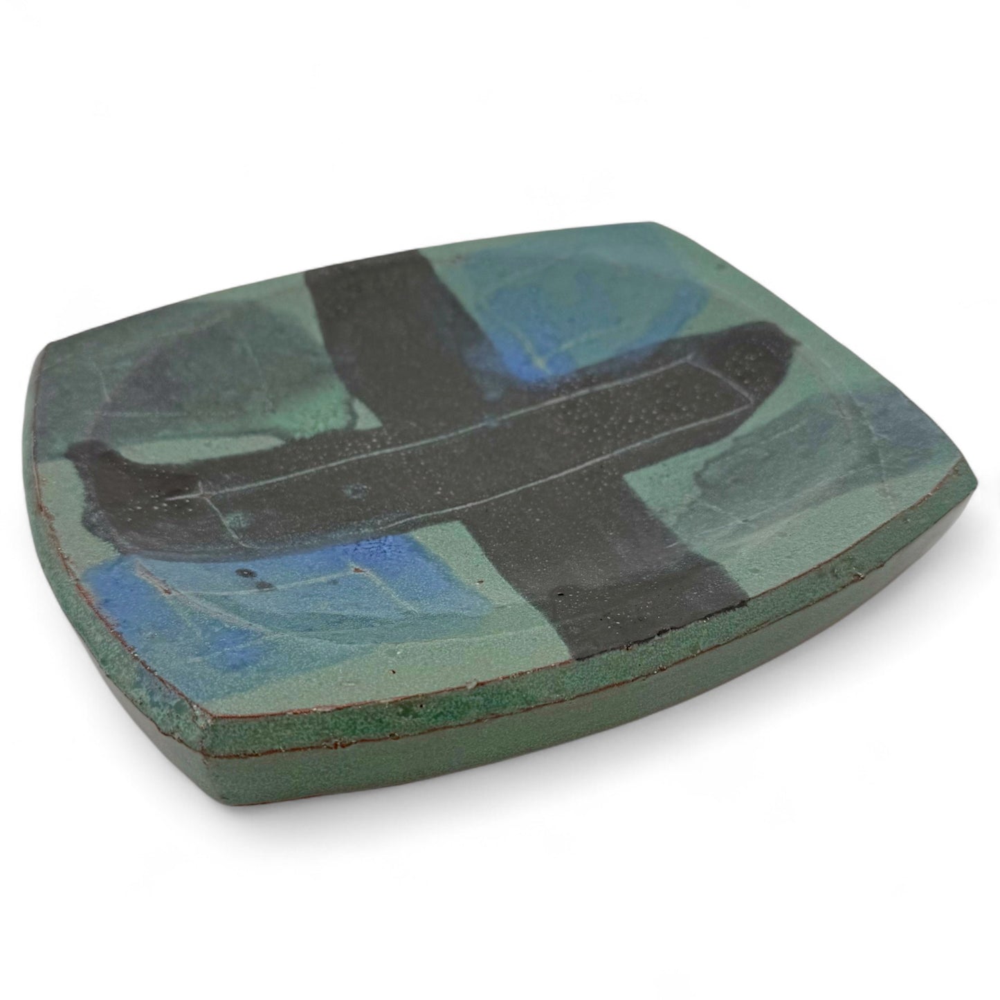 Vintage Abstract Terra Cotta Dish