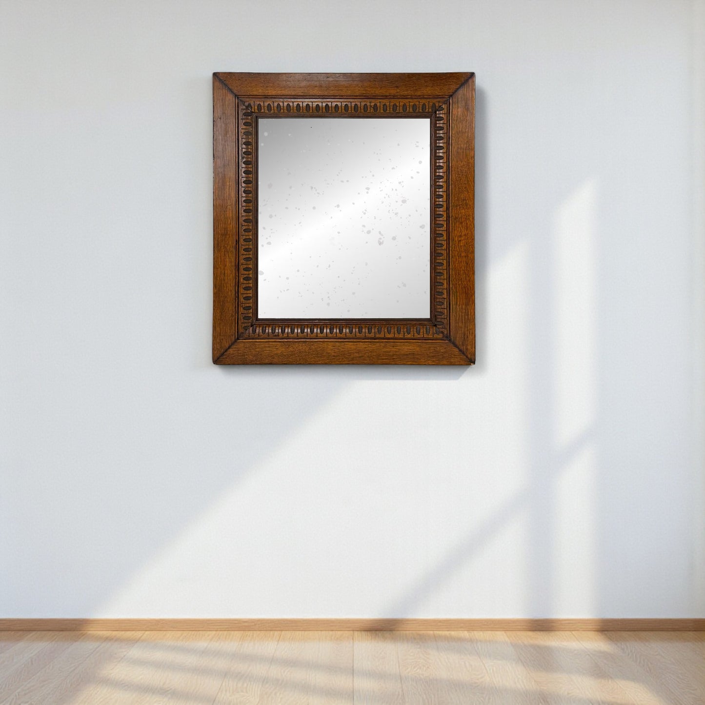 Antique Carved Oak Mirror