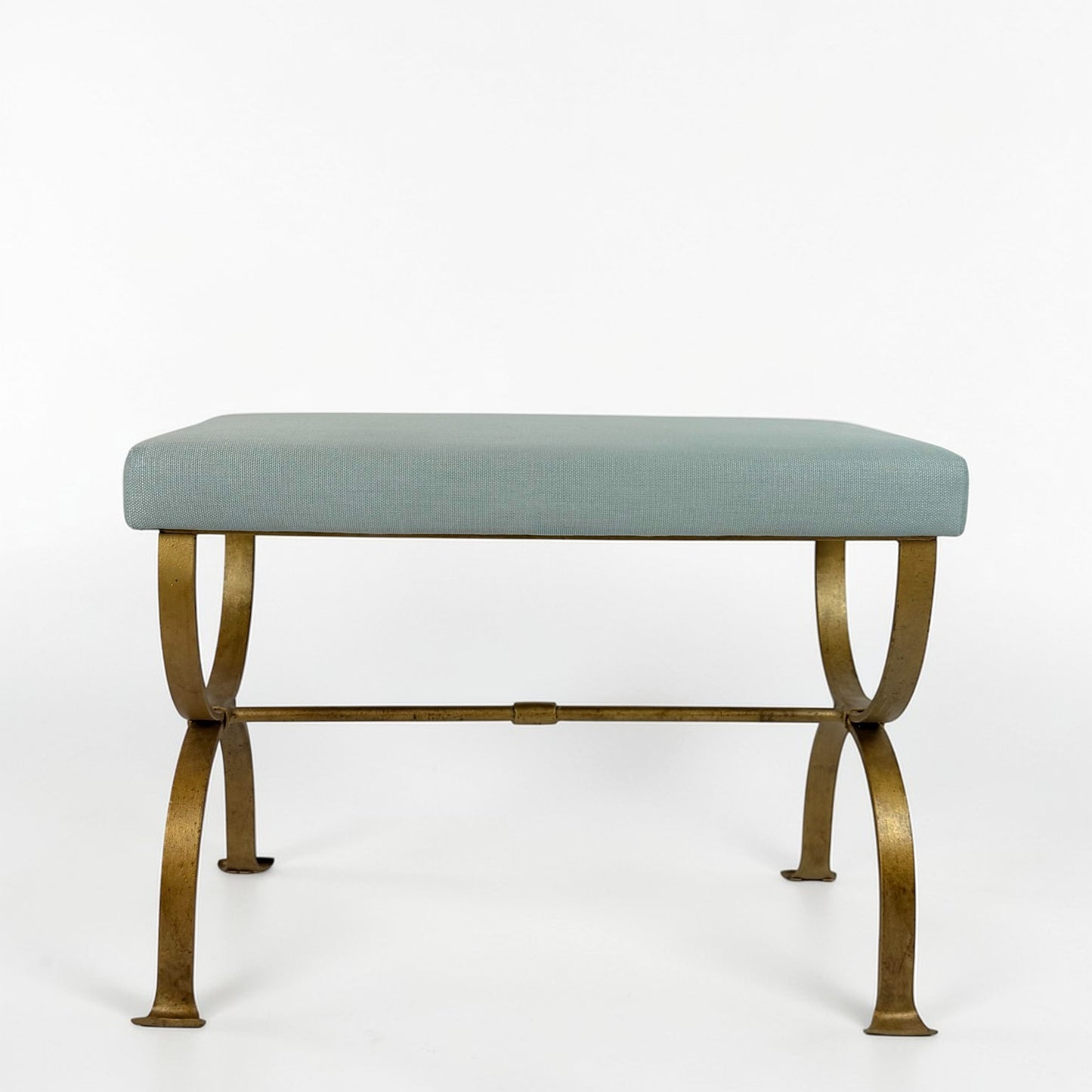 Pair of Curule Form Gilt Iron Benches