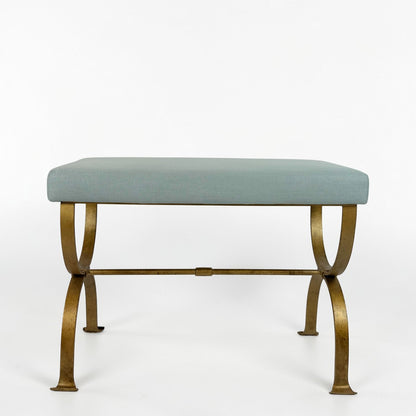 Pair of Curule Form Gilt Iron Benches