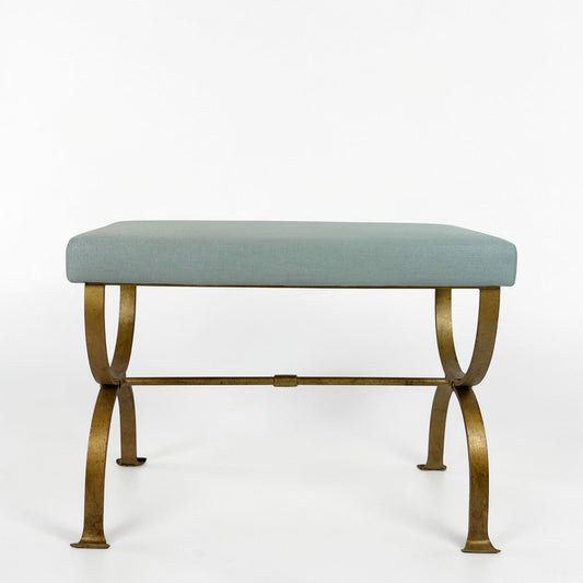 Pair of Curule Form Gilt Iron Benches