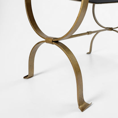 Pair of Curule Form Gilt Iron Benches