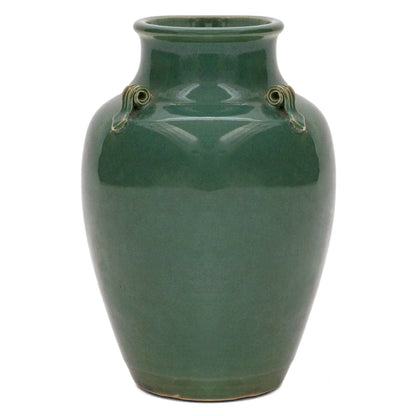 French Green Glaze Ceramic Vase