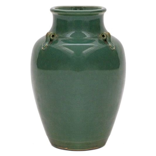 French Green Glaze Ceramic Vase