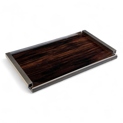 Art Deco Macassar and Nickel Tray