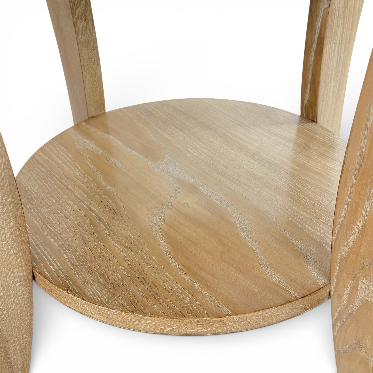 Round Art Deco Ash Wood End Table