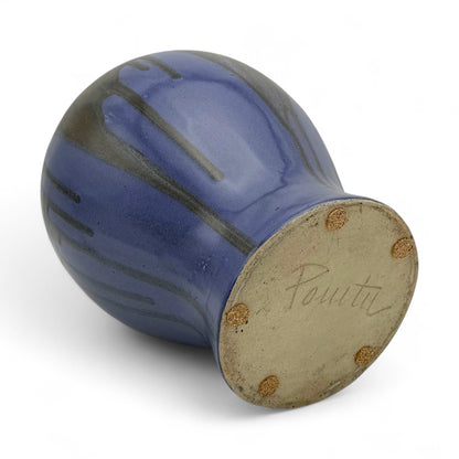 Pair of Vintage Violet Drip Glazed Vases